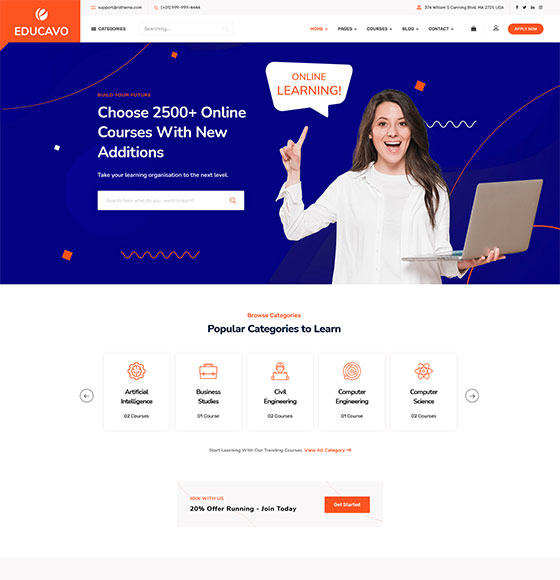 Educavo - Education WordPress Theme